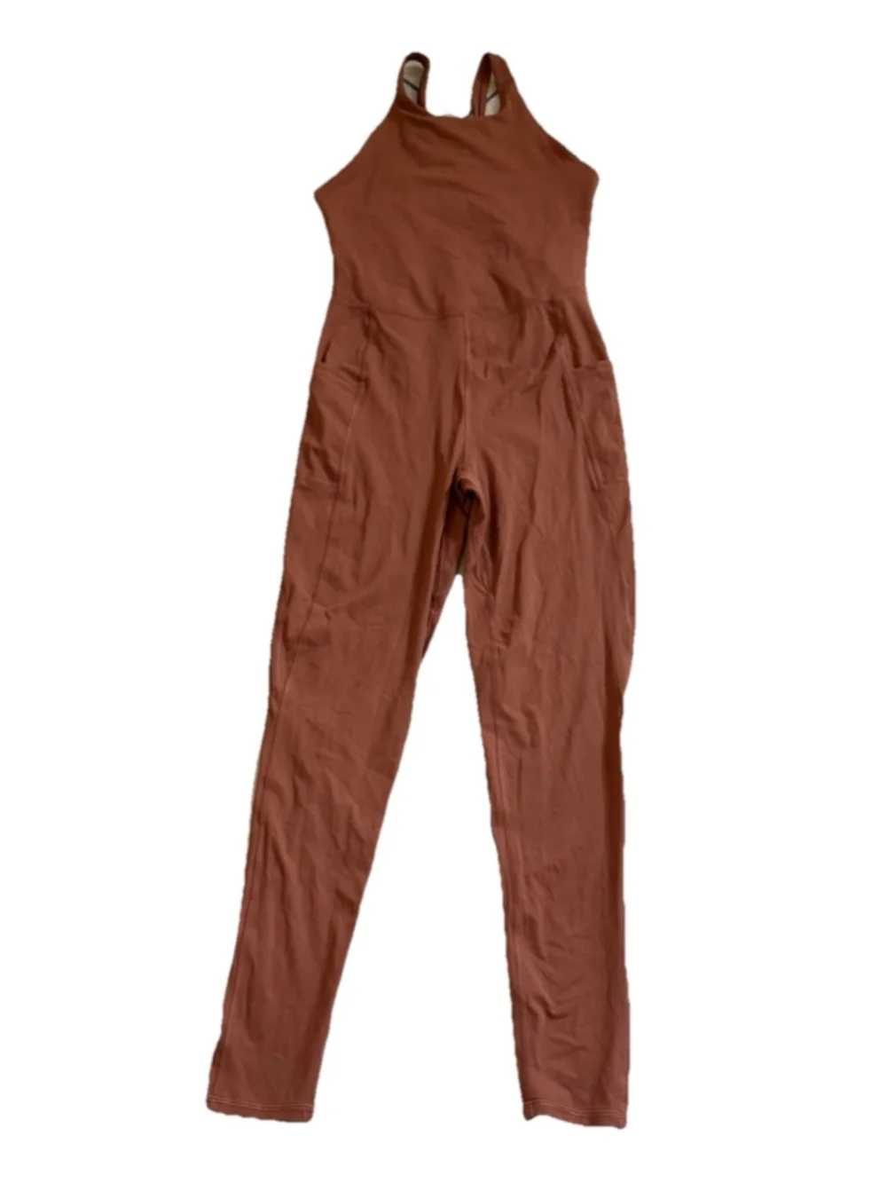 FREE PEOPLE MOVEMENT HIGH NECK JUMPSUIT BODYSUIT BROWN SZ XS